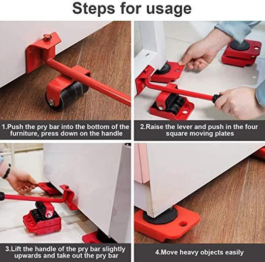 Furniture Lifter - Furniture Lifter Mover Tool Set Heavy Duty Furniture Shifting Lifting Moving Tool with Wheel Pads