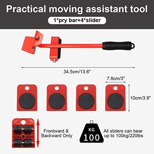 Furniture Lifter - Furniture Lifter Mover Tool Set Heavy Duty Furniture Shifting Lifting Moving Tool with Wheel Pads